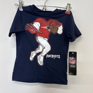 NFL New England Patriots Toddler  Football Player Shirt NEW Navy Cotton Size 3T